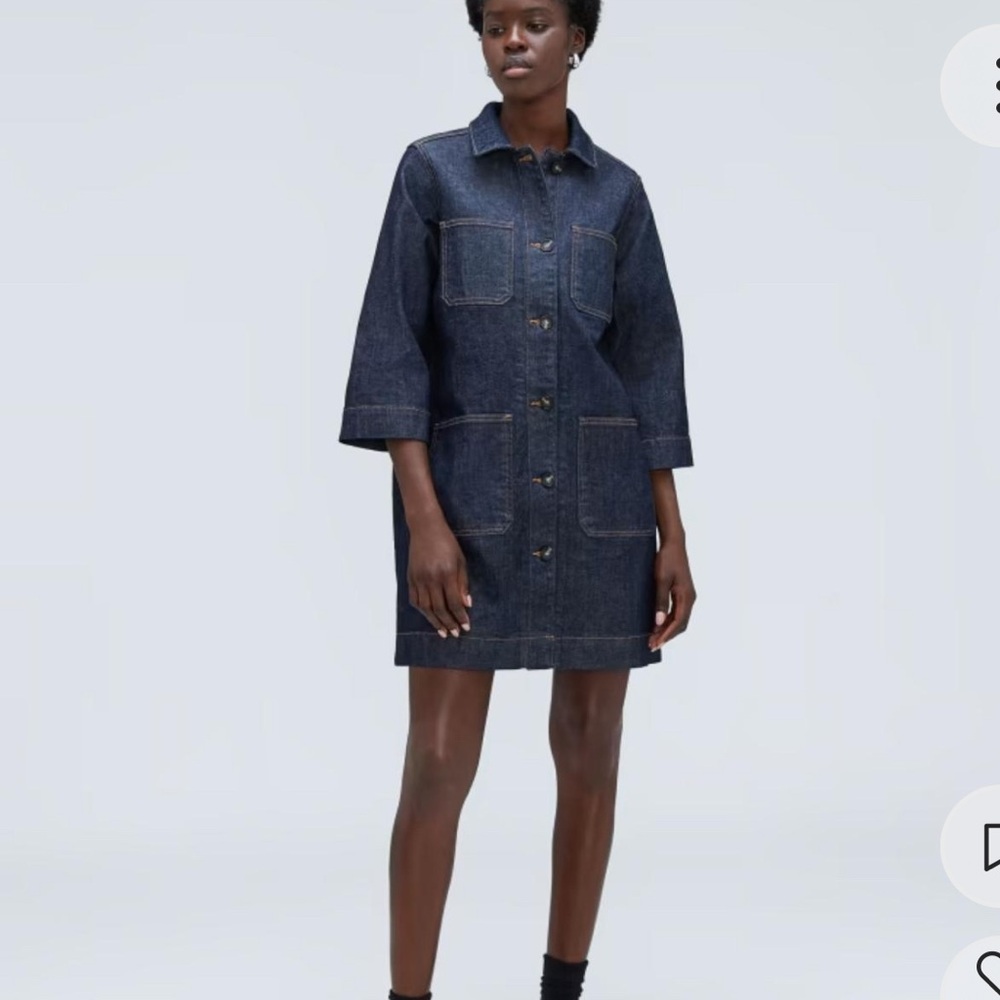 Everlane Utility Denim Button-Up Jacket Dress